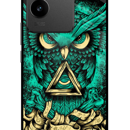 Green Owl Vivo T2 Pro 5G Glass Case Back Cover by Casekaro