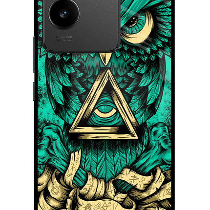 Green Owl Vivo T2 Pro 5G Glass Case Back Cover by Casekaro