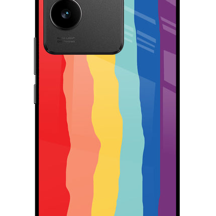Rainbow Vivo T2 Pro 5G Glass Case Back Cover by Casekaro