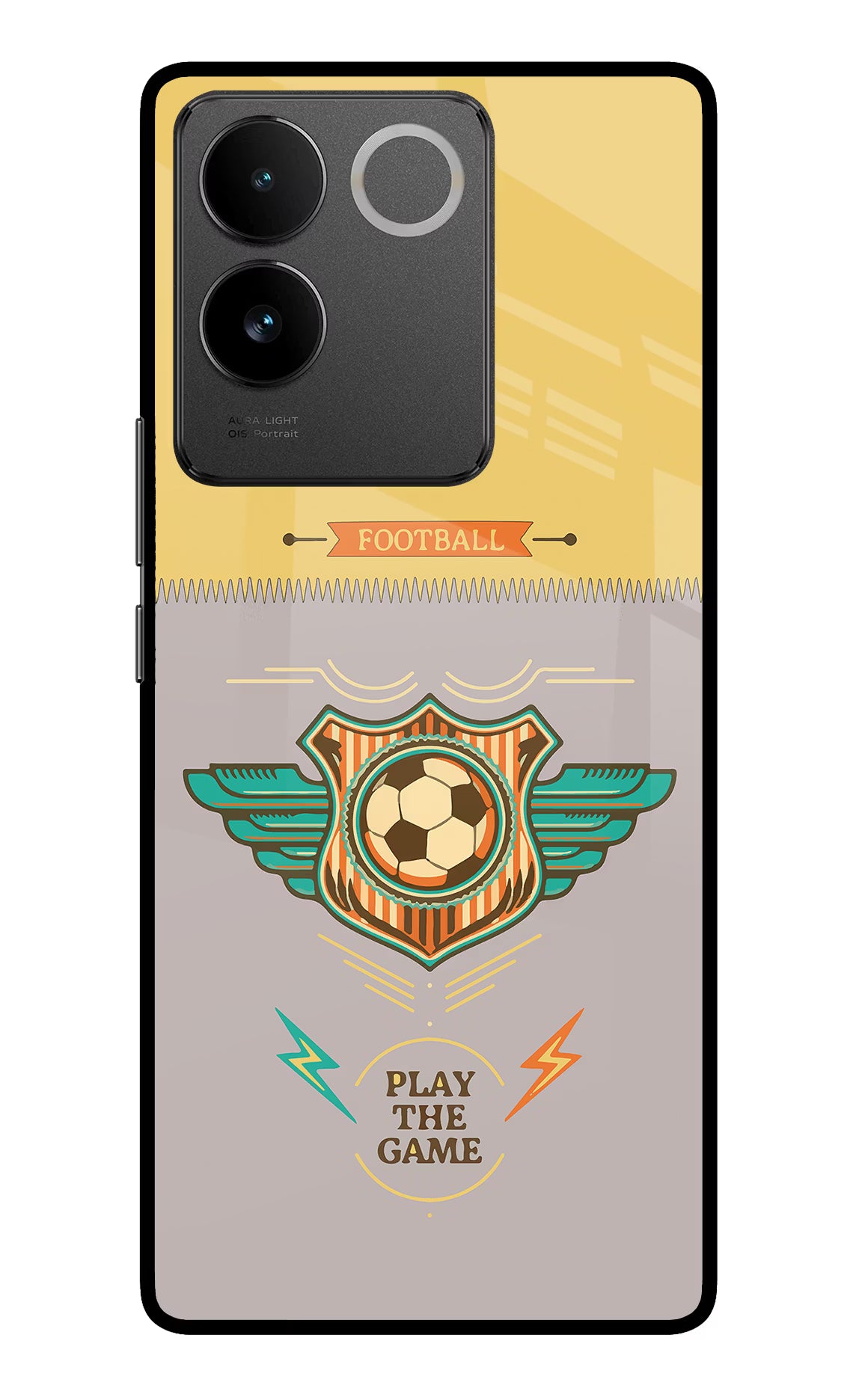 Football Vivo T2 Pro 5G Glass Case Back Cover by Casekaro