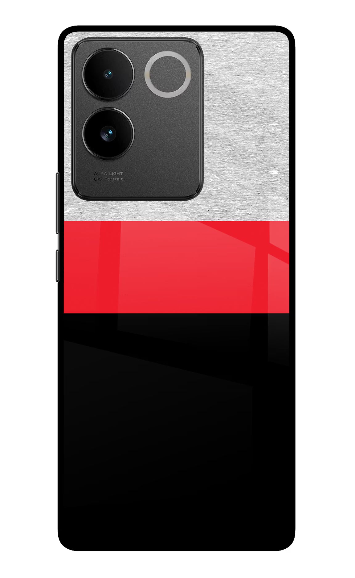 Tri Color Pattern Vivo T2 Pro 5G Glass Case Back Cover by Casekaro