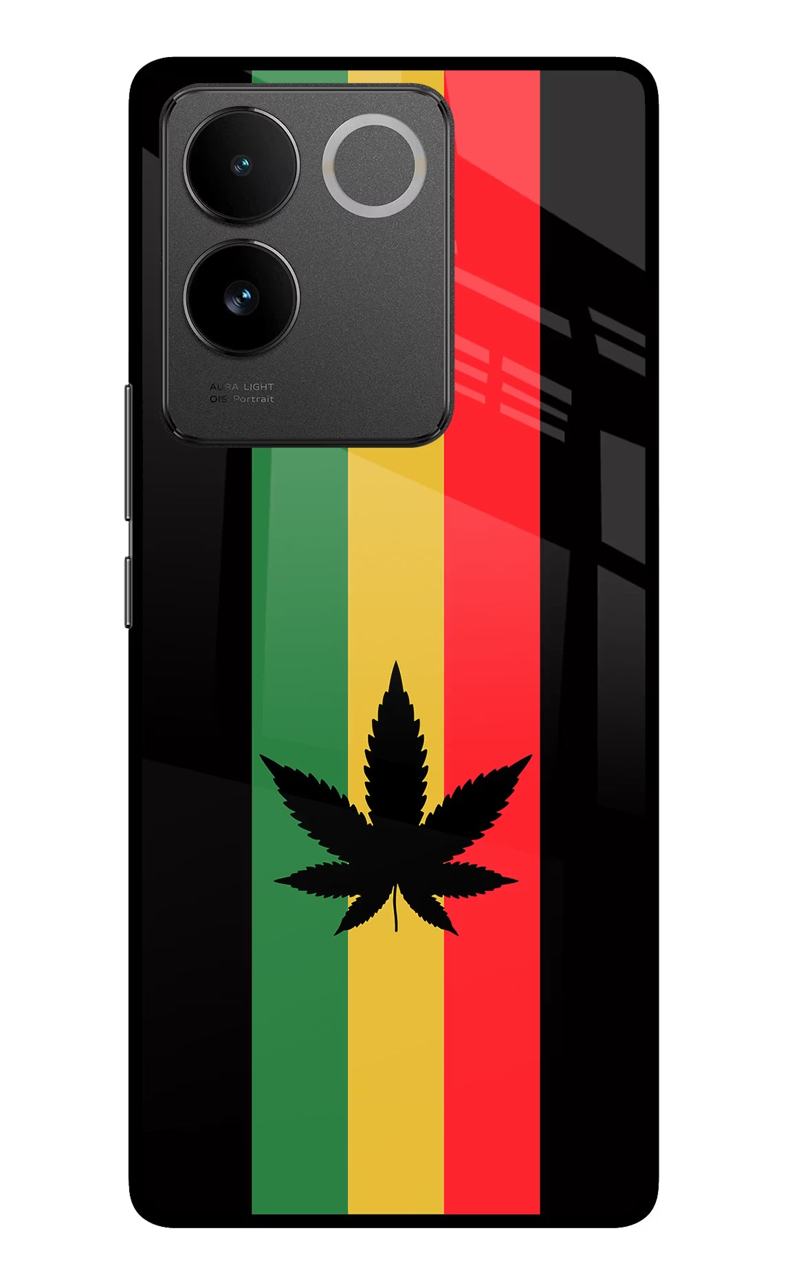Weed Flag Vivo T2 Pro 5G Glass Case Back Cover by Casekaro