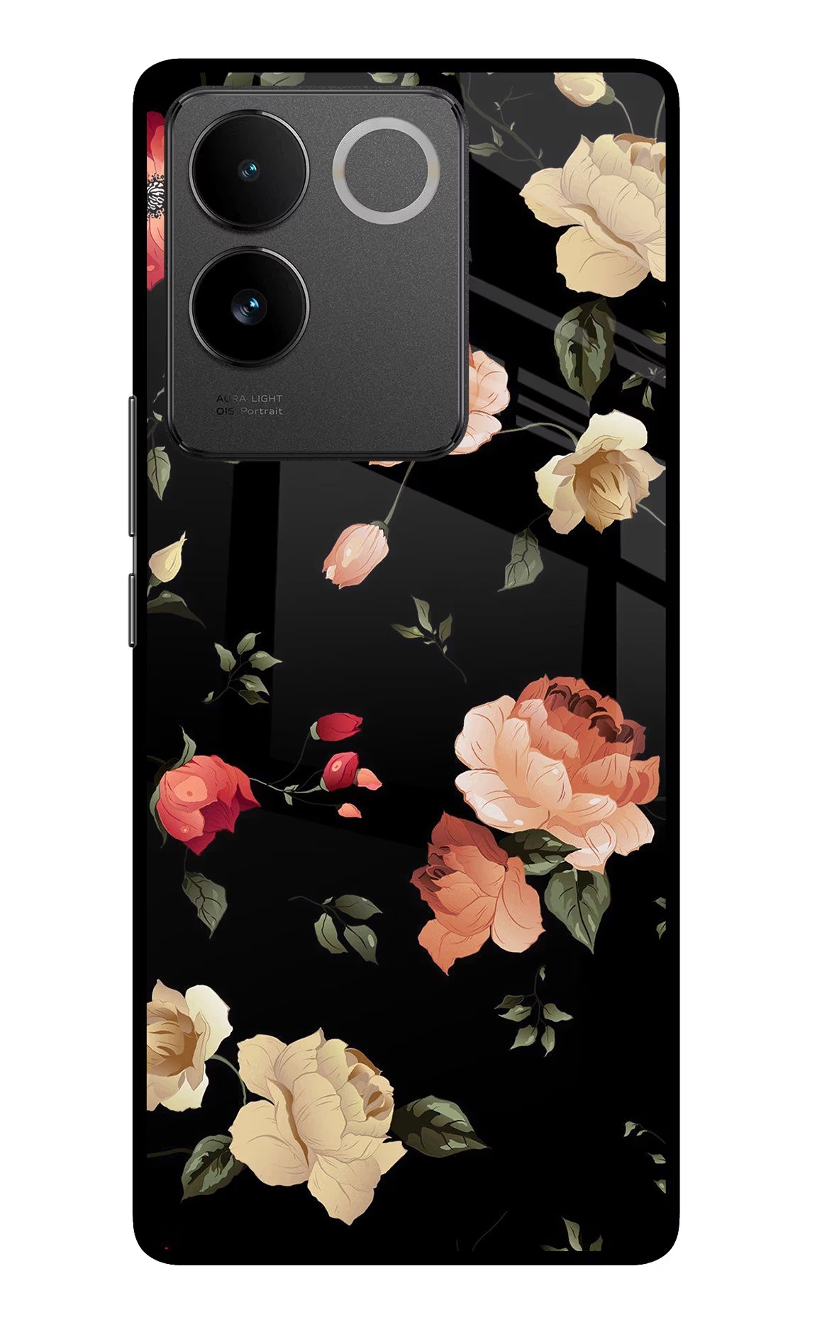 Flowers Vivo T2 Pro 5G Glass Case