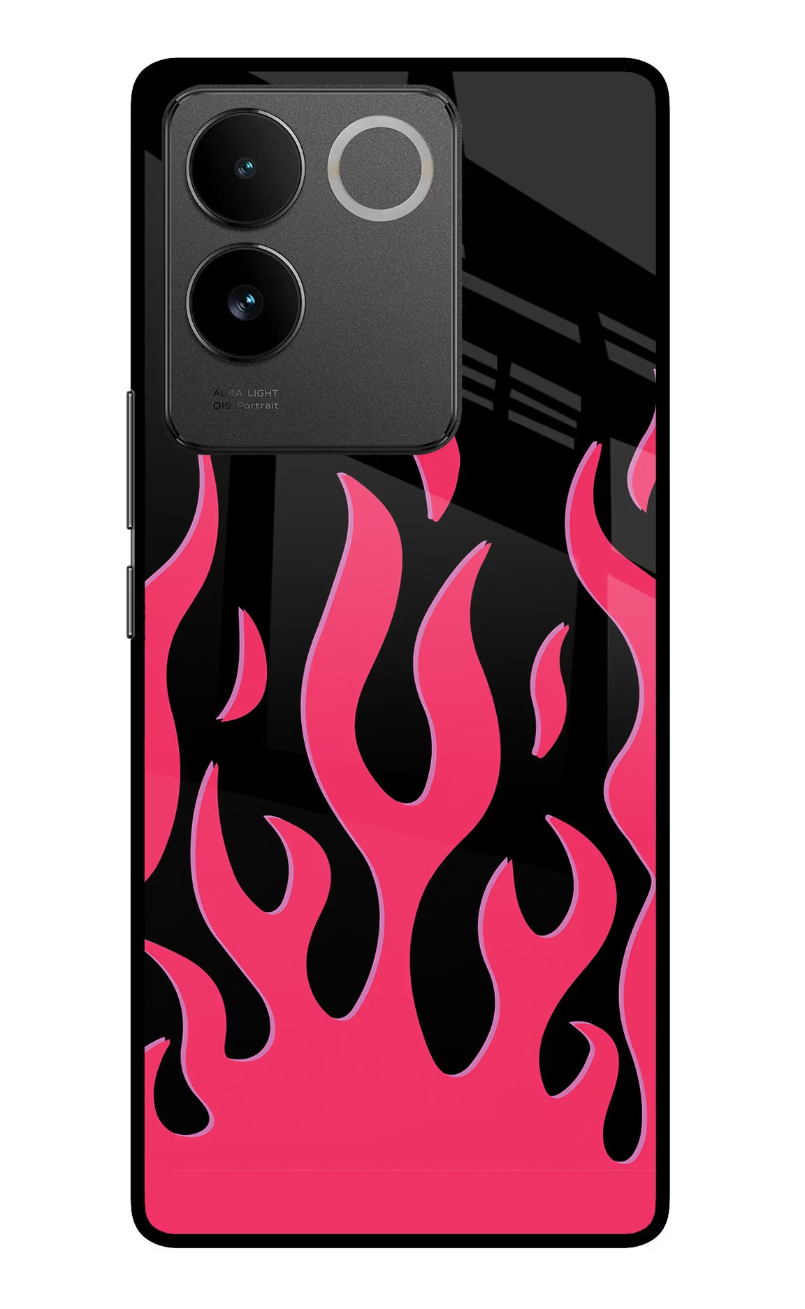 Fire Flames Vivo T2 Pro 5G Glass Case Back Cover by Casekaro