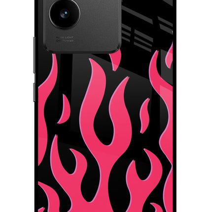 Fire Flames Vivo T2 Pro 5G Glass Case Back Cover by Casekaro