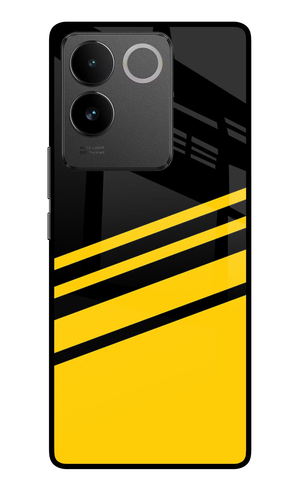 Yellow Shades Vivo T2 Pro 5G Glass Case Back Cover by Casekaro