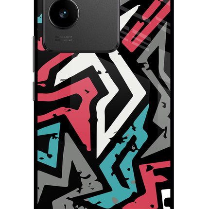 Geometric Graffiti Vivo T2 Pro 5G Glass Case Back Cover by Casekaro