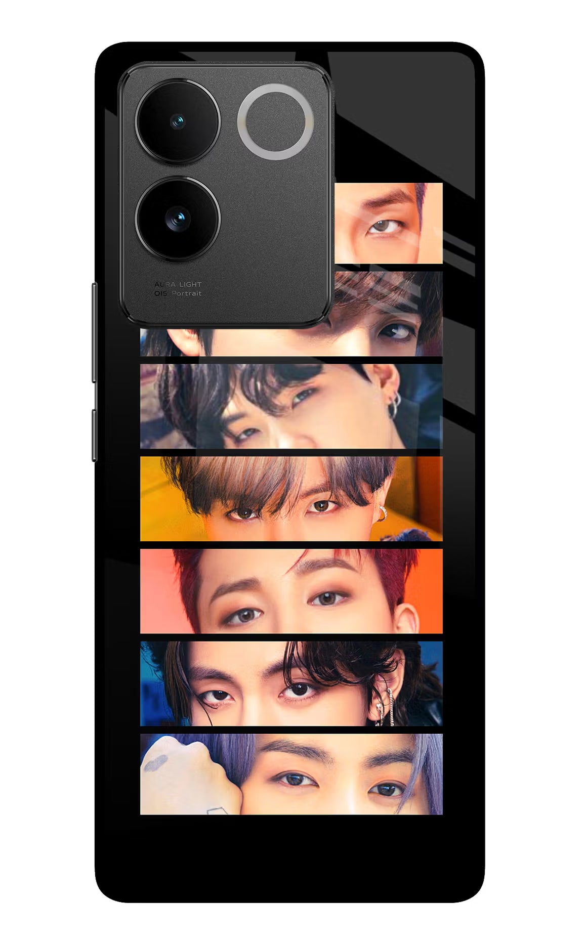 BTS Eyes Vivo T2 Pro 5G Glass Case Back Cover by Casekaro