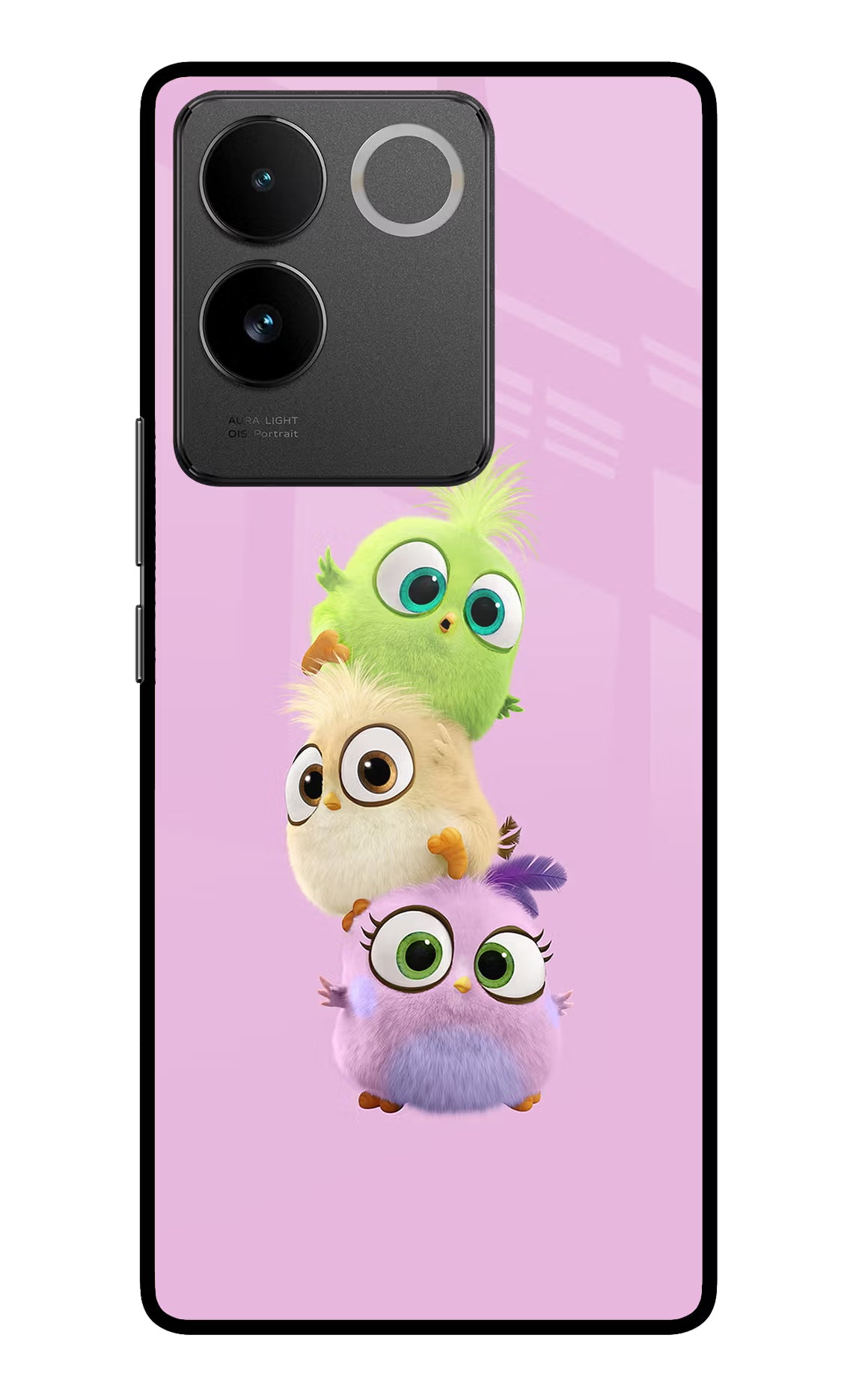 Cute Little Birds Vivo T2 Pro 5G Glass Case Back Cover by Casekaro