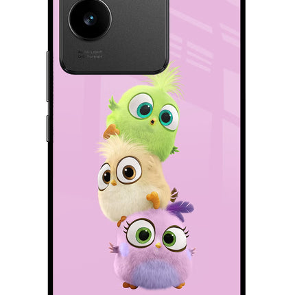 Cute Little Birds Vivo T2 Pro 5G Glass Case Back Cover by Casekaro