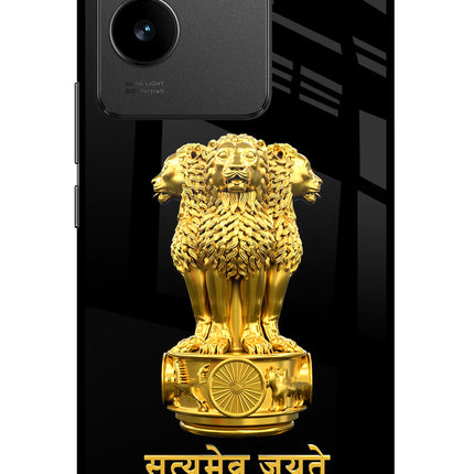 Satyamev Jayate Golden Vivo T2 Pro 5G Glass Case Back Cover by Casekaro
