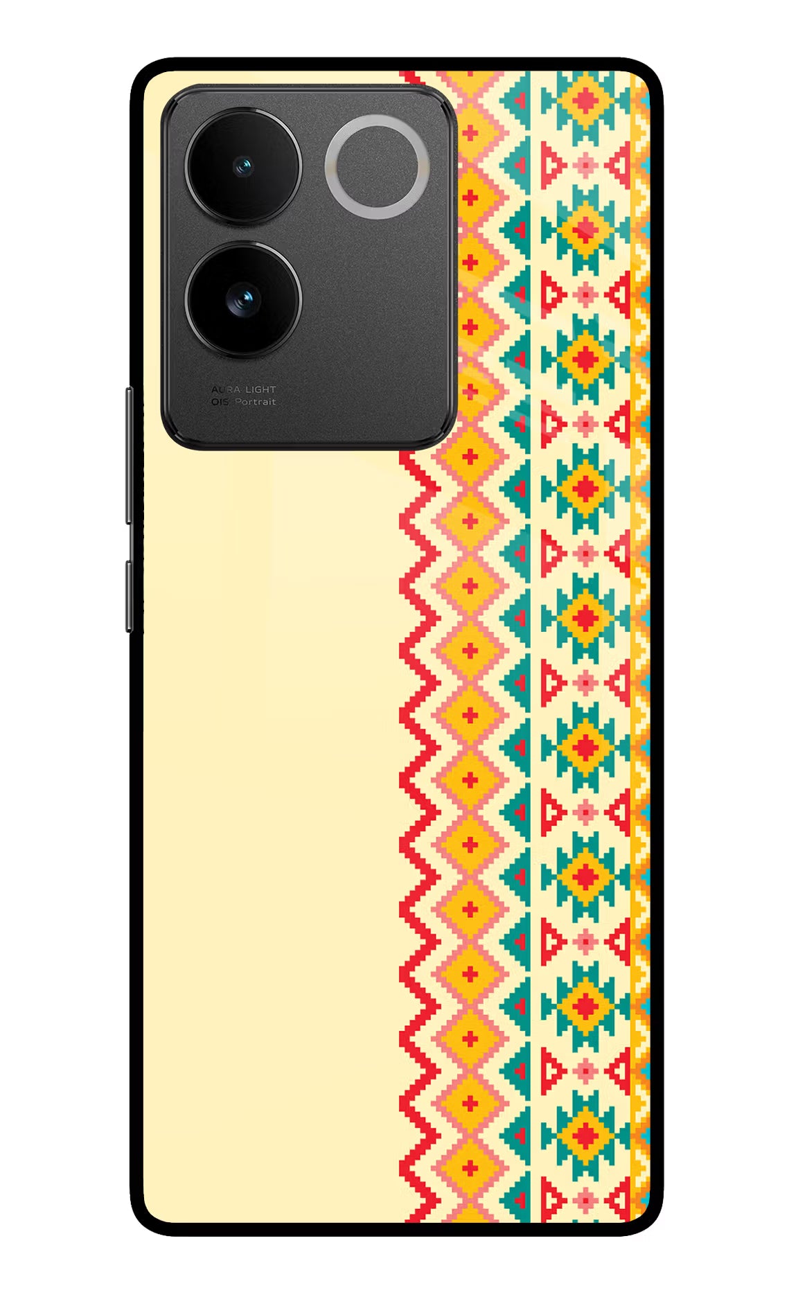 Ethnic Seamless Vivo T2 Pro 5G Glass Case Back Cover by Casekaro