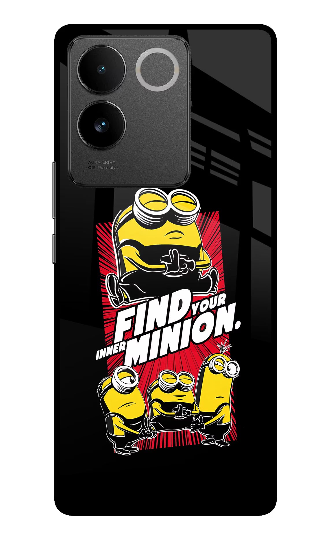 Find your inner Minion Vivo T2 Pro 5G Glass Case Back Cover by Casekaro