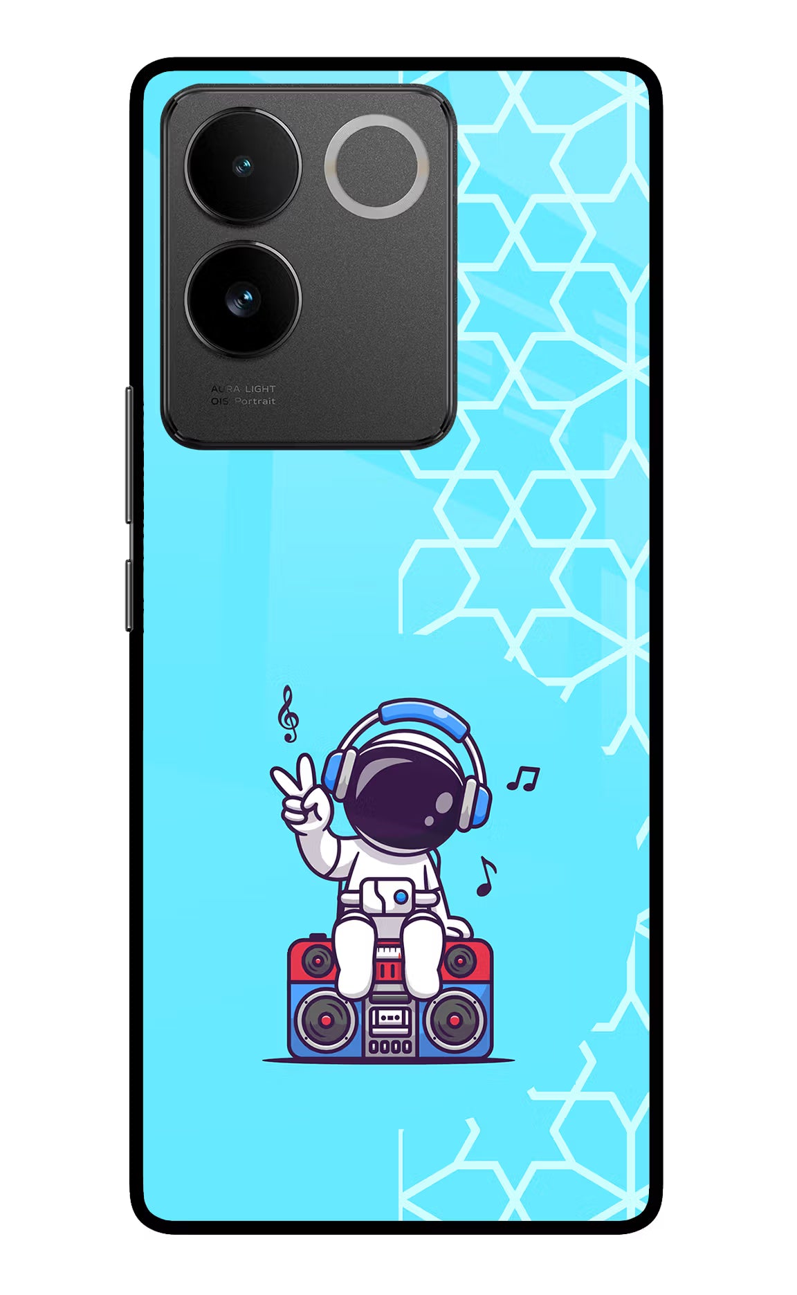 Cute Astronaut Chilling Vivo T2 Pro 5G Glass Case Back Cover by Casekaro