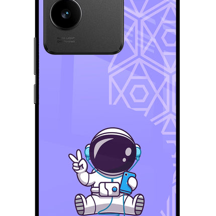 Cute Astronaut Chilling Vivo T2 Pro 5G Glass Case Back Cover by Casekaro