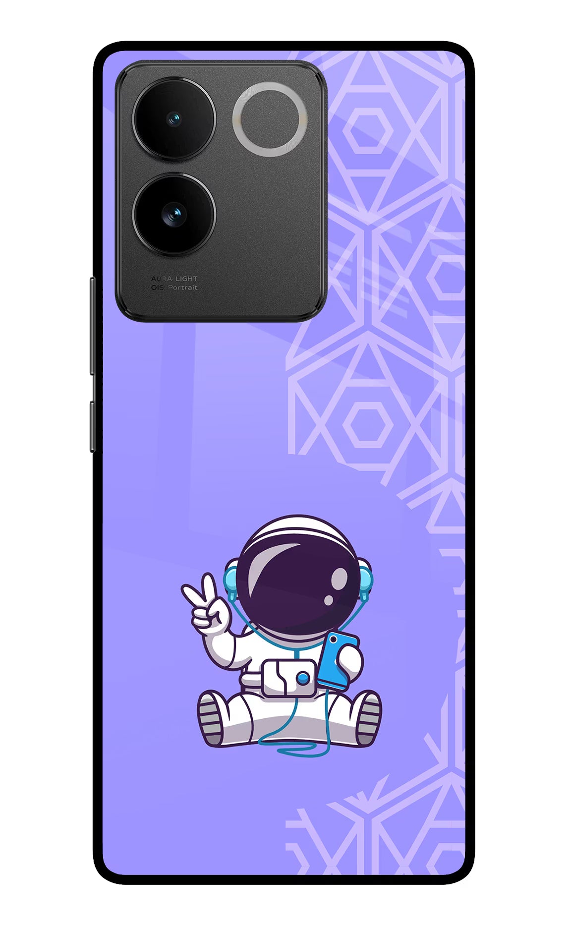 Cute Astronaut Chilling Vivo T2 Pro 5G Glass Case Back Cover by Casekaro