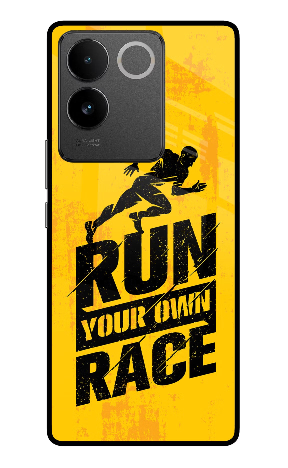 Run Your Own Race Vivo T2 Pro 5G Glass Case Back Cover by Casekaro