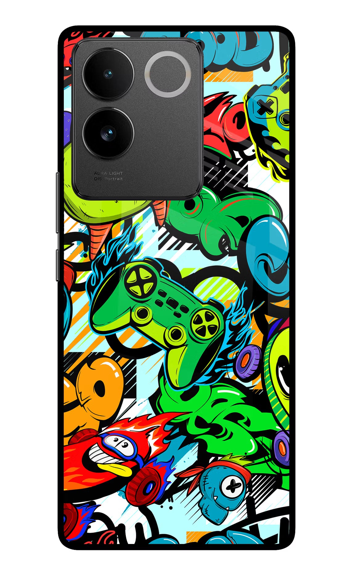 Game Doodle Vivo T2 Pro 5G Glass Case Back Cover by Casekaro