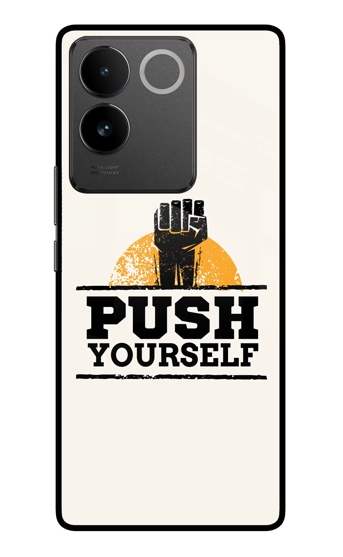Push Yourself Vivo T2 Pro 5G Glass Case Back Cover by Casekaro