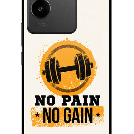 No Pain No Gain Vivo T2 Pro 5G Glass Case Back Cover by Casekaro