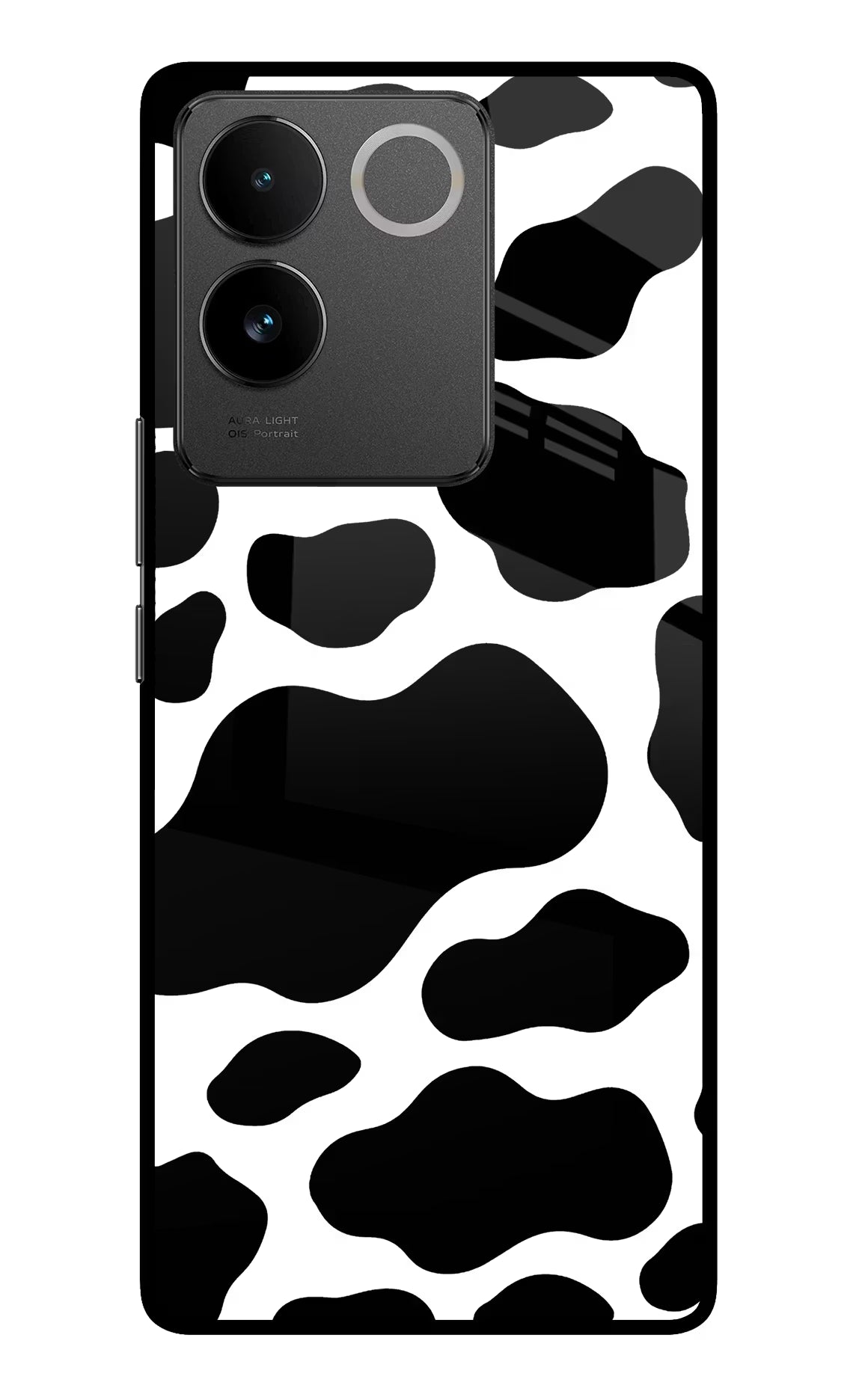 Cow Spots Vivo T2 Pro 5G Glass Case Back Cover by Casekaro