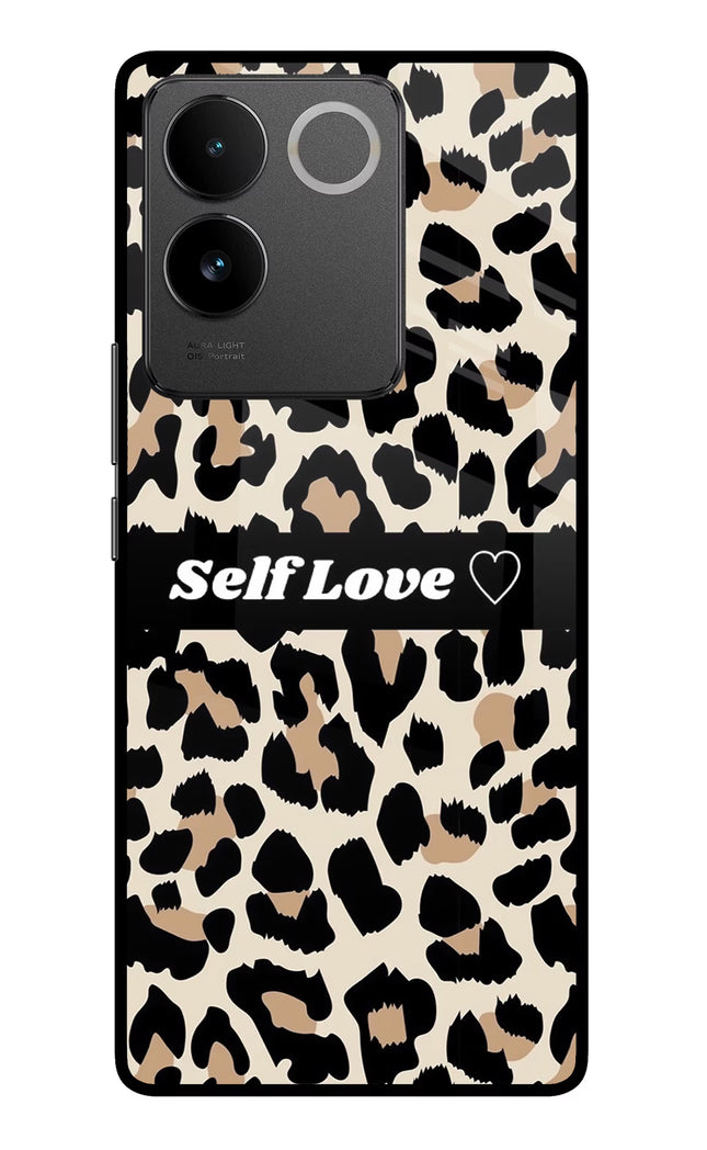 Leopard Print Self Love Vivo T2 Pro 5G Glass Case