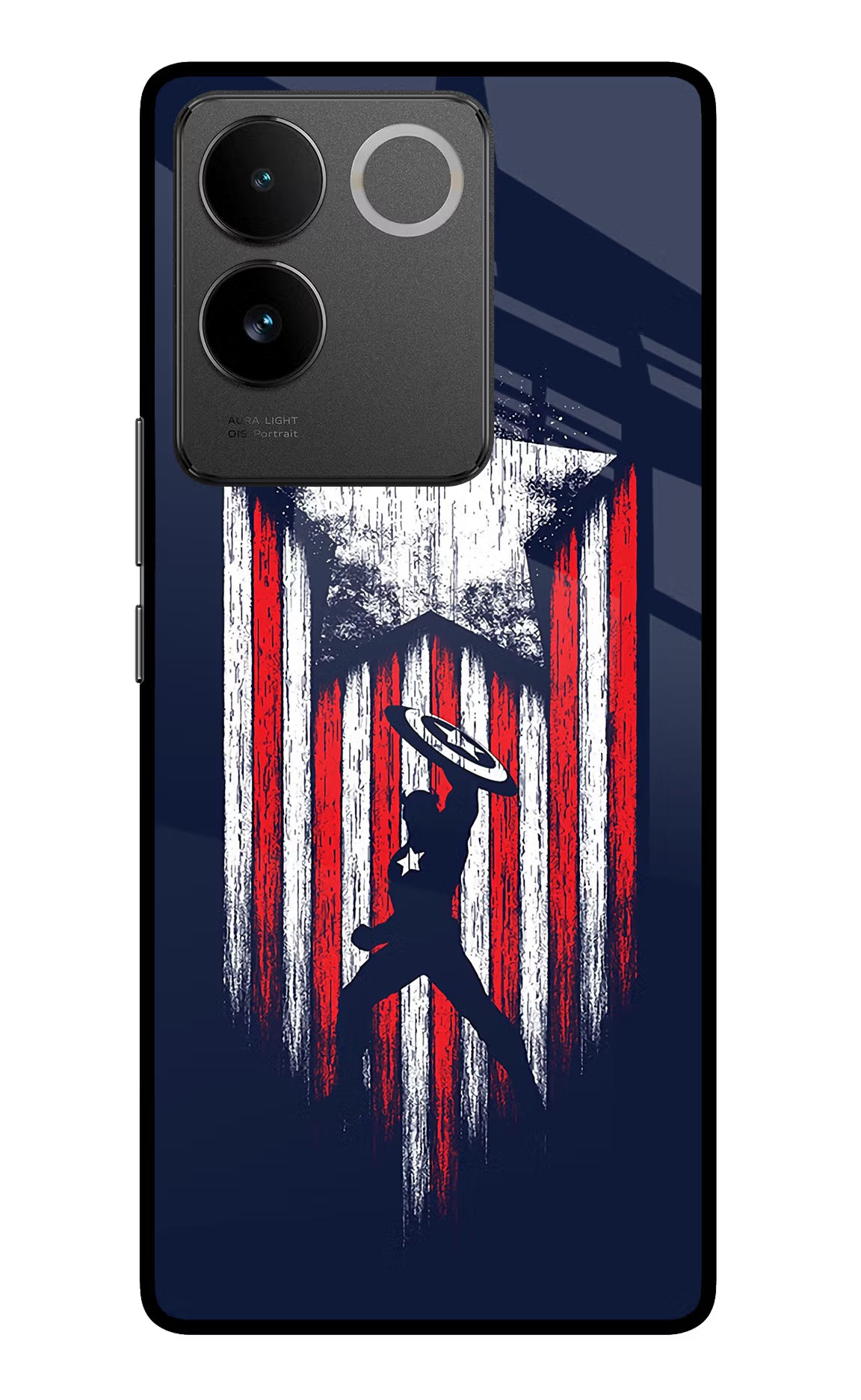 Captain America Marvel Art Vivo T2 Pro 5G Glass Case