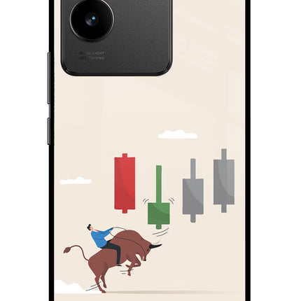 Bull Trading Momentum Vivo T2 Pro 5G Glass Case Back Cover by Casekaro