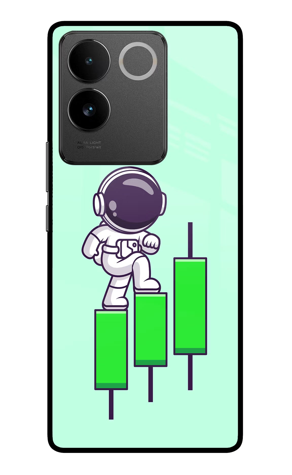 Astronaut Trader Vivo T2 Pro 5G Glass Case Back Cover by Casekaro