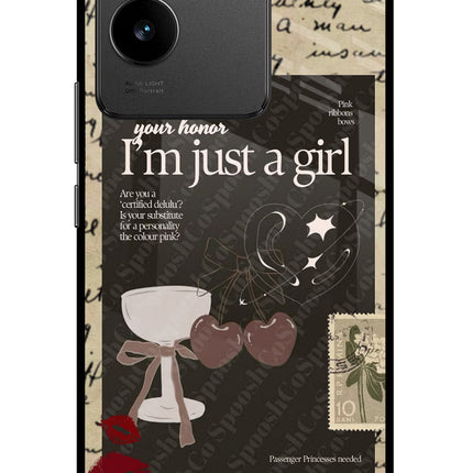 I am just a girl Vivo T2 Pro 5G Glass Case