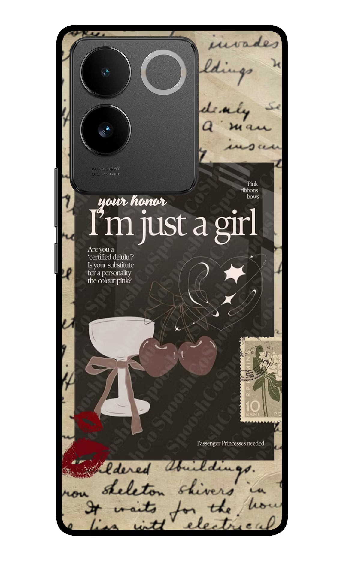 I am just a girl Vivo T2 Pro 5G Glass Case Back Cover by Casekaro