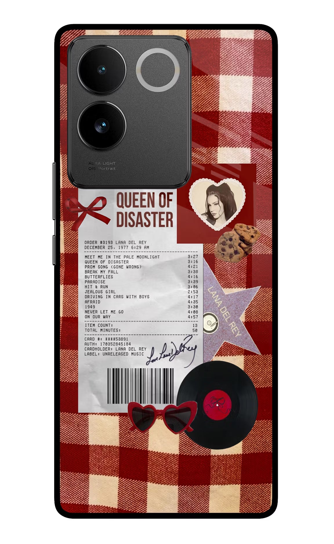 Queen of Disaster Vivo T2 Pro 5G Glass Case Back Cover by Casekaro