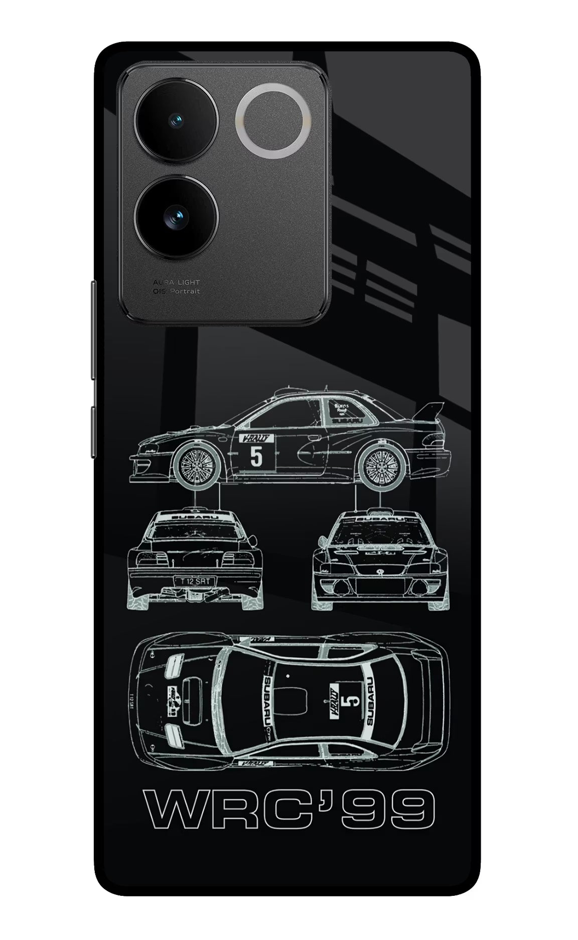 WRC'99 Vivo T2 Pro 5G Glass Case Back Cover by Casekaro