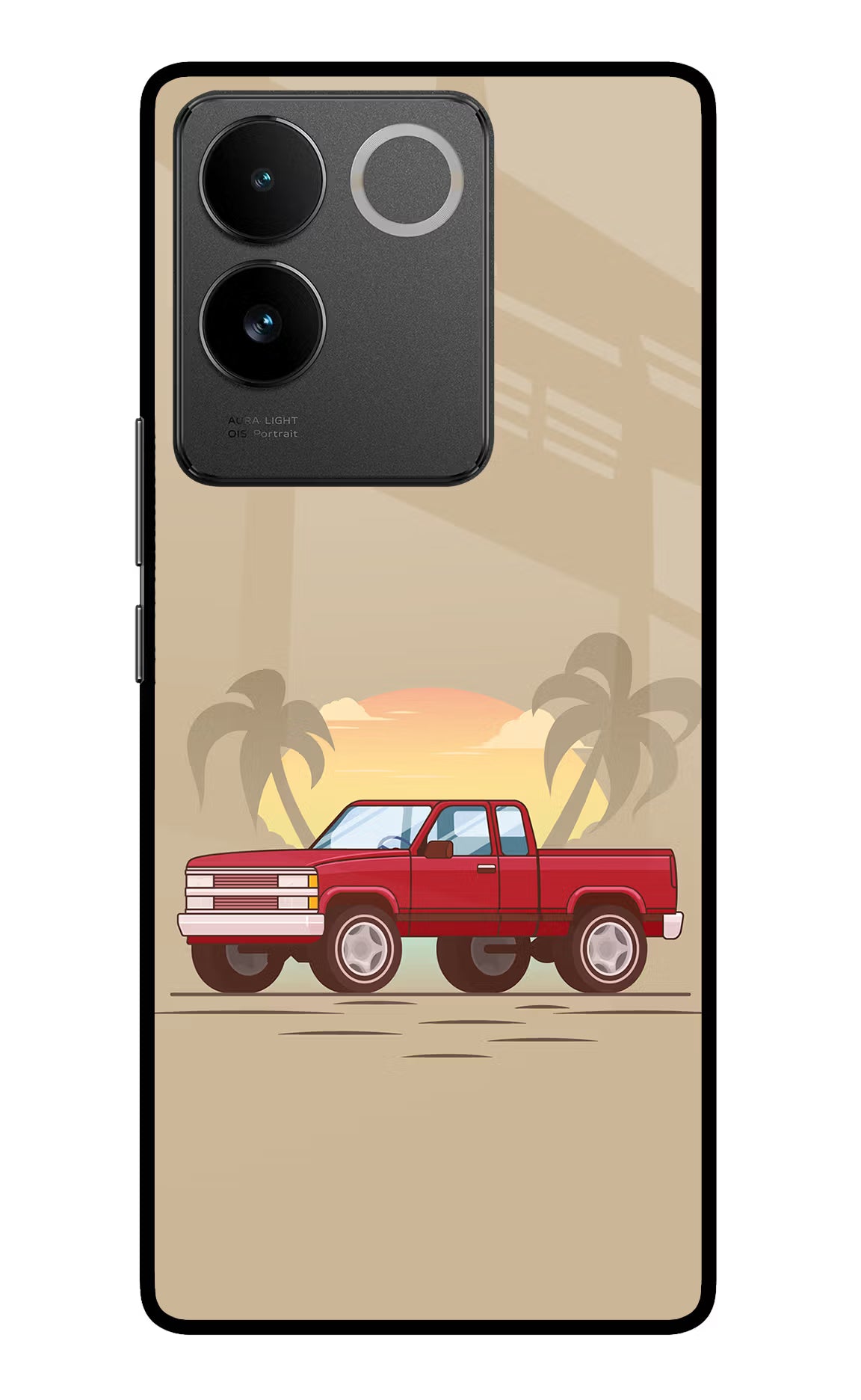 Desert Classic Drive Vivo T2 Pro 5G Glass Case Back Cover by Casekaro