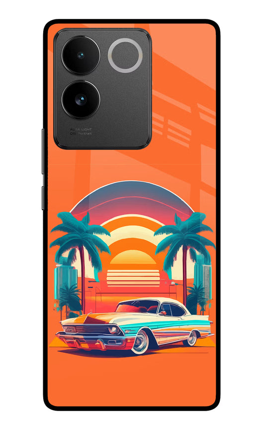 Palm Drive 80s Vivo T2 Pro 5G Glass Case