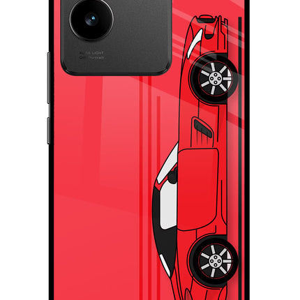 Red Velocity Vivo T2 Pro 5G Glass Case Back Cover by Casekaro