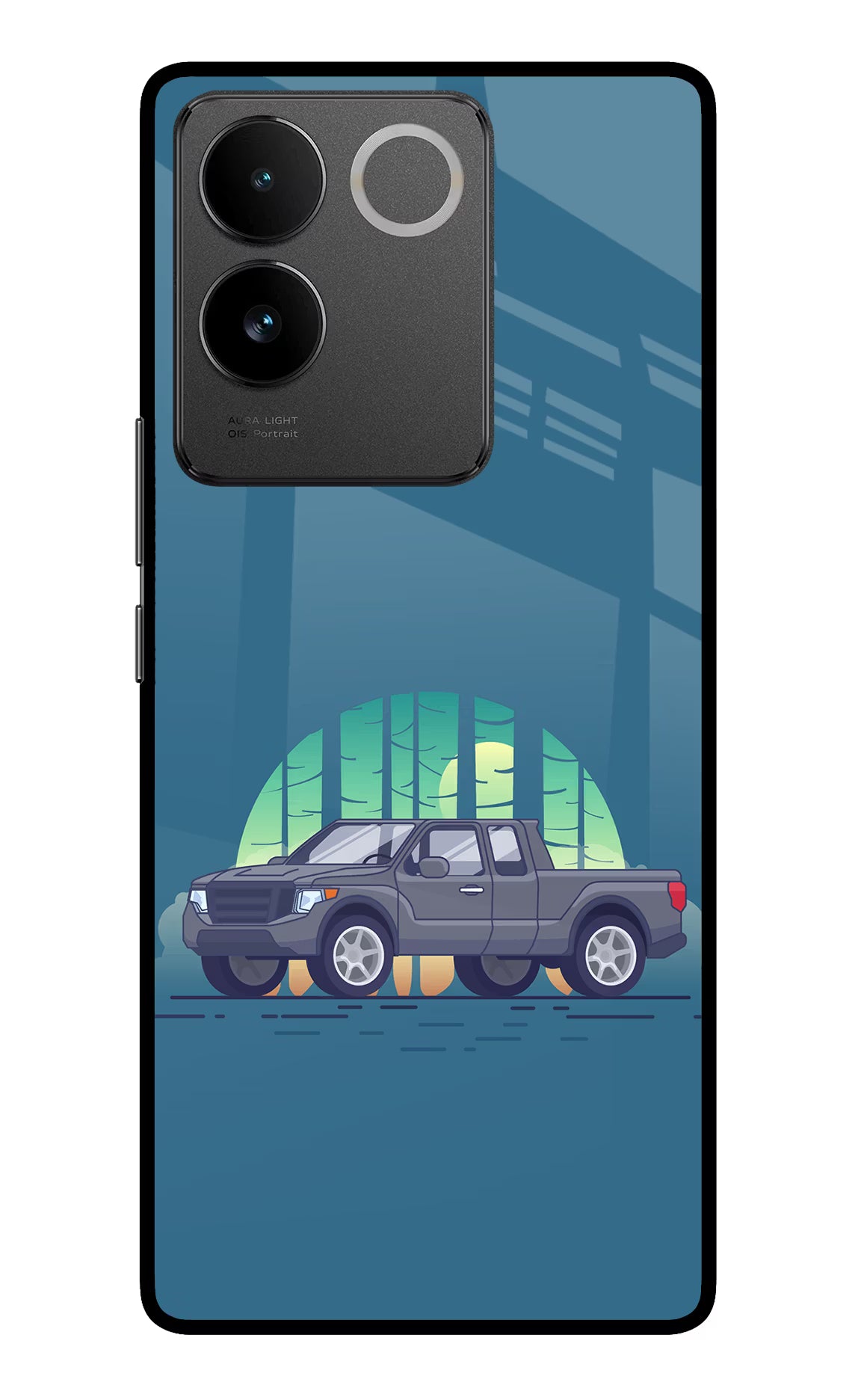 Retro Garage Vibe Vivo T2 Pro 5G Glass Case Back Cover by Casekaro