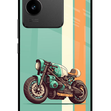 Striped Moto Drift Vivo T2 Pro 5G Glass Case
