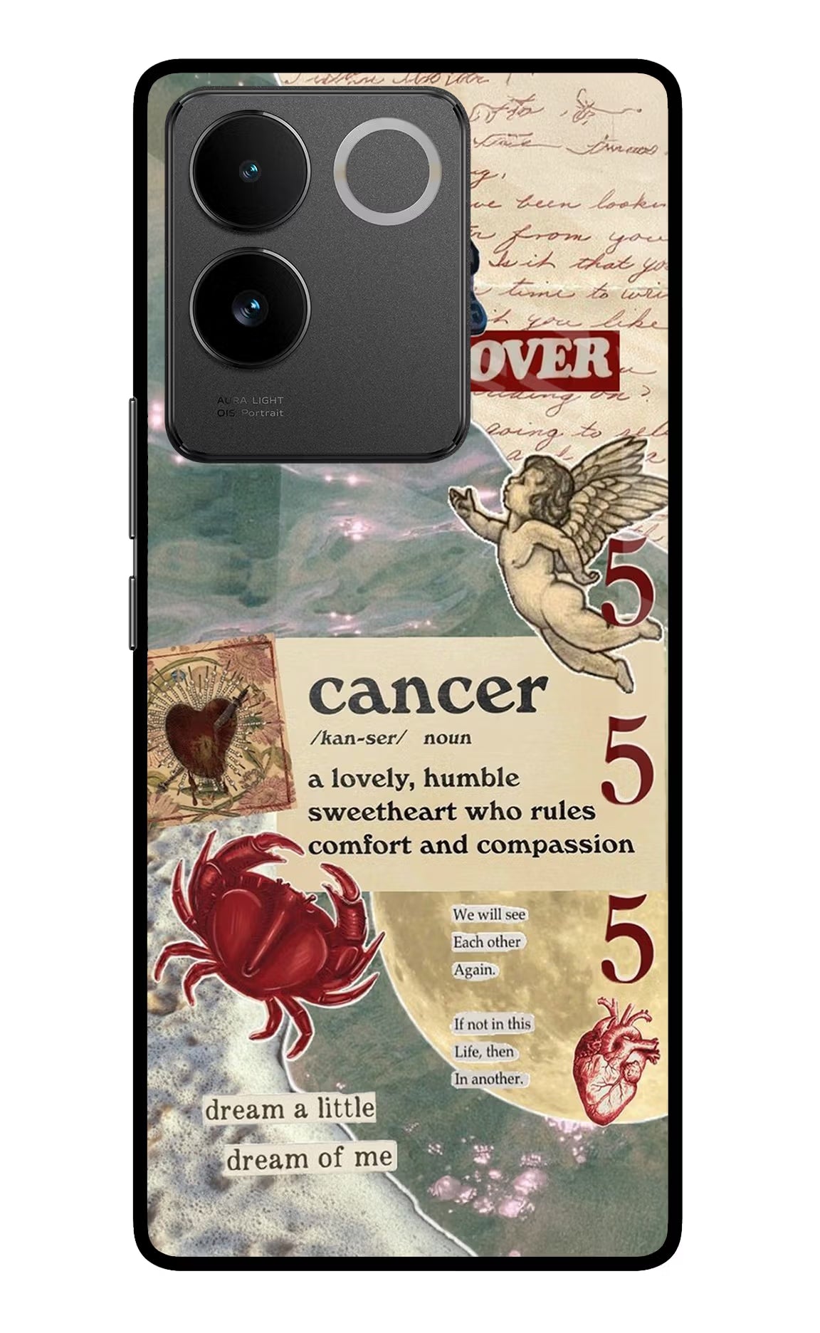 Cancer Zodiac Vivo T2 Pro 5G Glass Case Back Cover by Casekaro