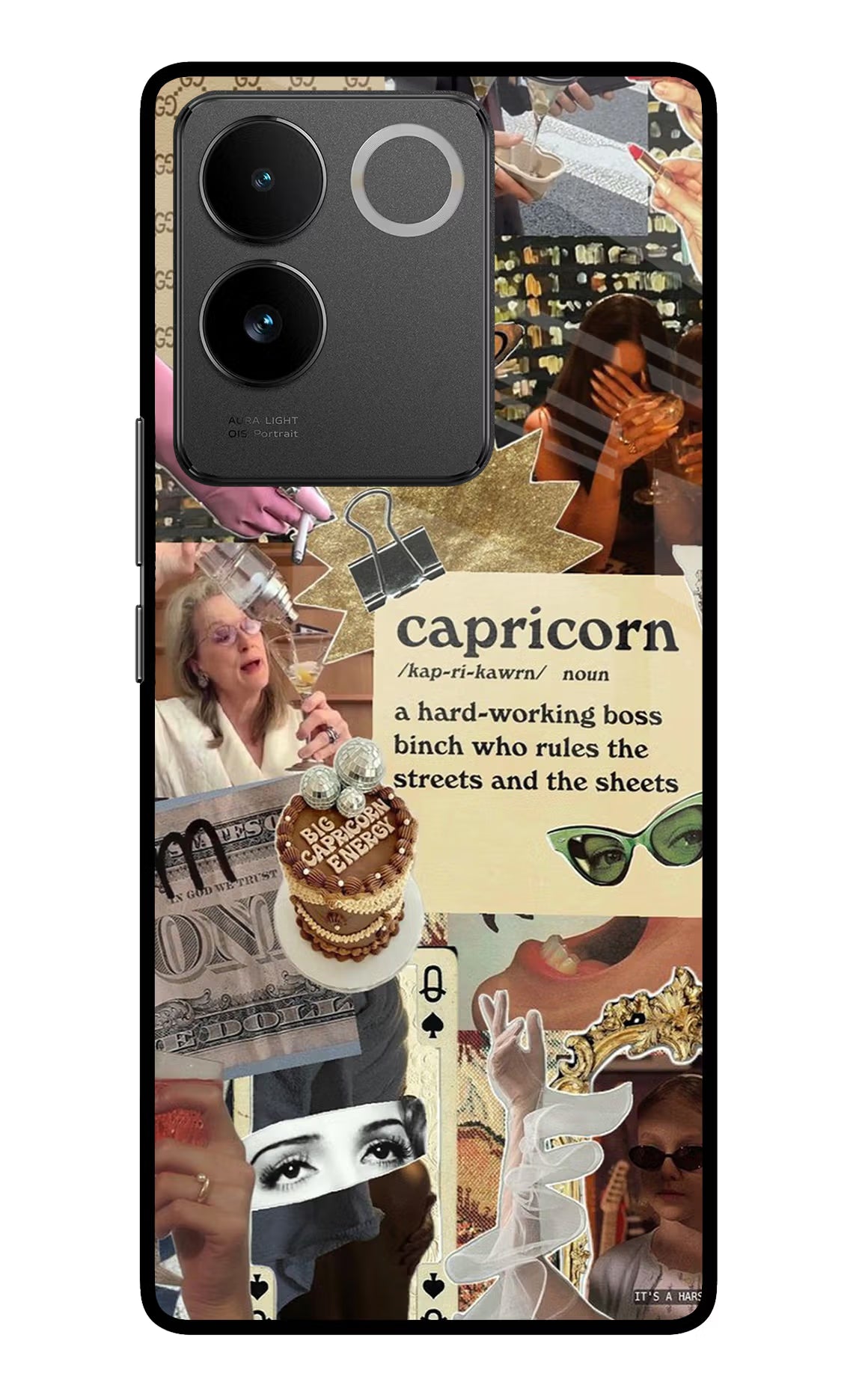 Capricorn Zodiac Vivo T2 Pro 5G Glass Case Back Cover by Casekaro