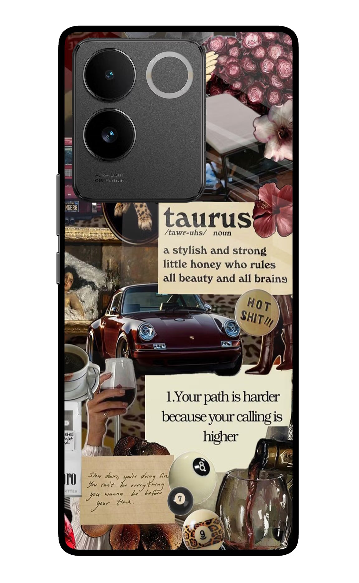 Taurus Zodiac Vivo T2 Pro 5G Glass Case Back Cover by Casekaro