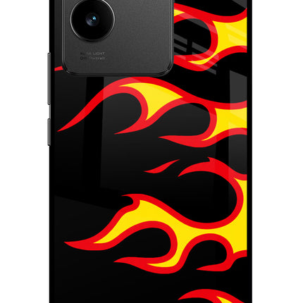 Side Sweep Flames Vivo T2 Pro 5G Glass Case