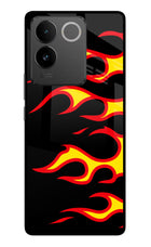 Side Sweep Flames Vivo T2 Pro 5G Glass Case