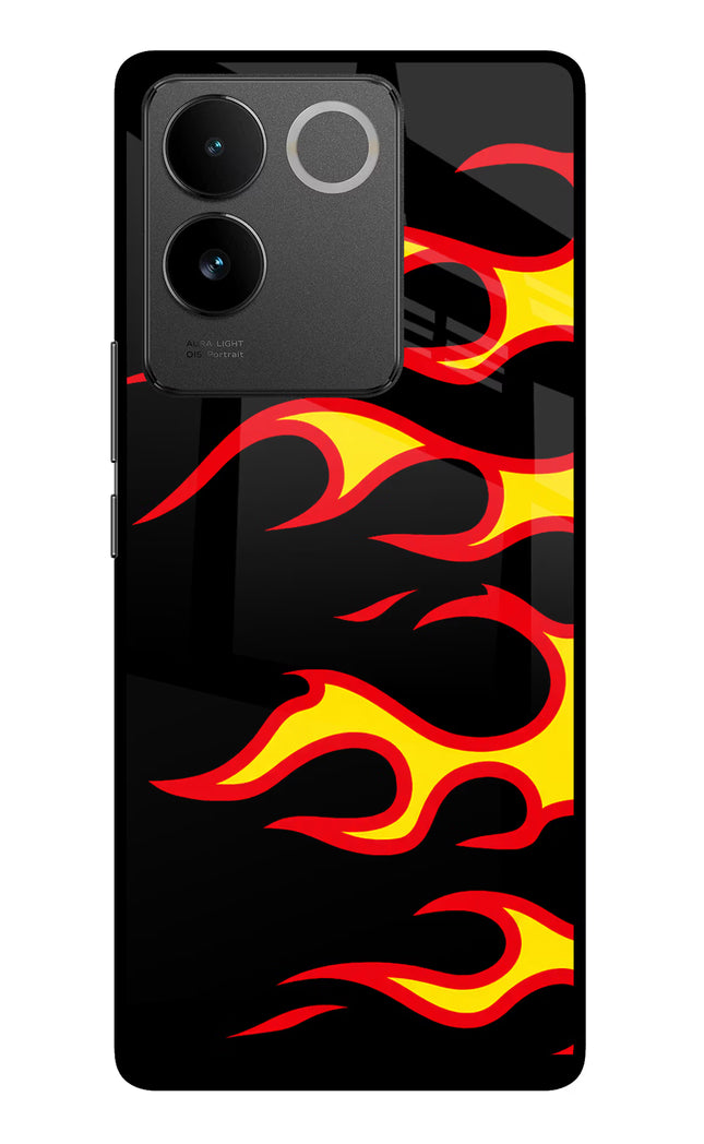 Side Sweep Flames Vivo T2 Pro 5G Glass Case