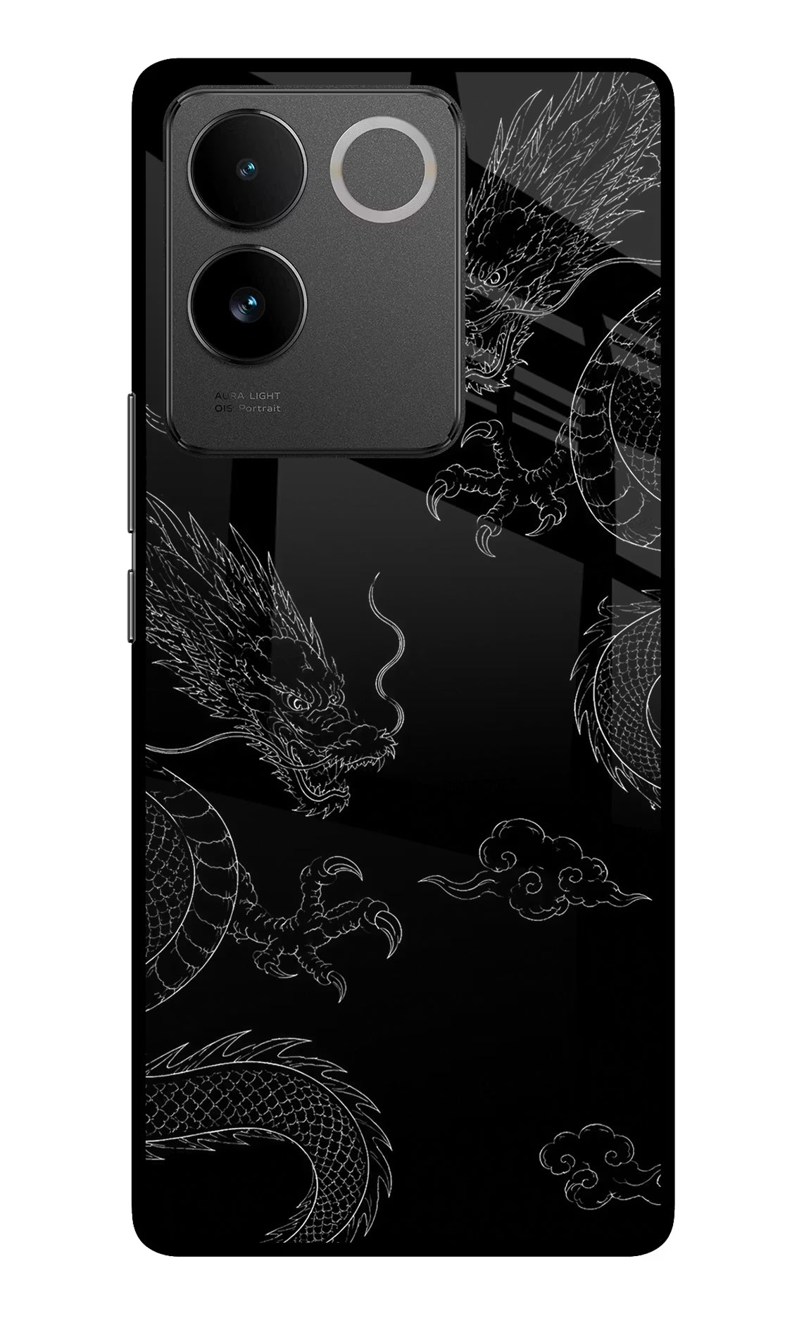 Twin Dragons Vivo T2 Pro 5G Glass Case Back Cover by Casekaro