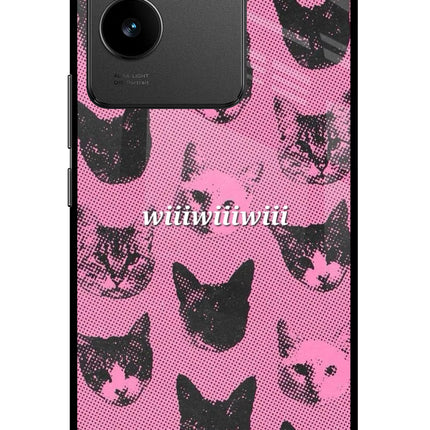 Pink Cats Vivo T2 Pro 5G Glass Case