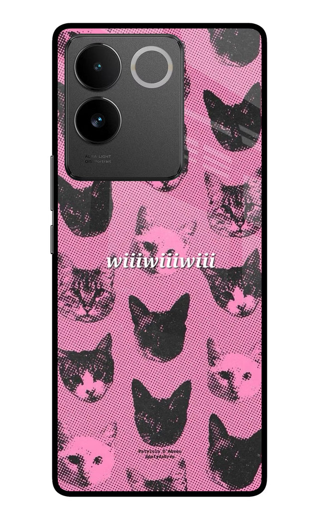 Pink Cats Vivo T2 Pro 5G Glass Case