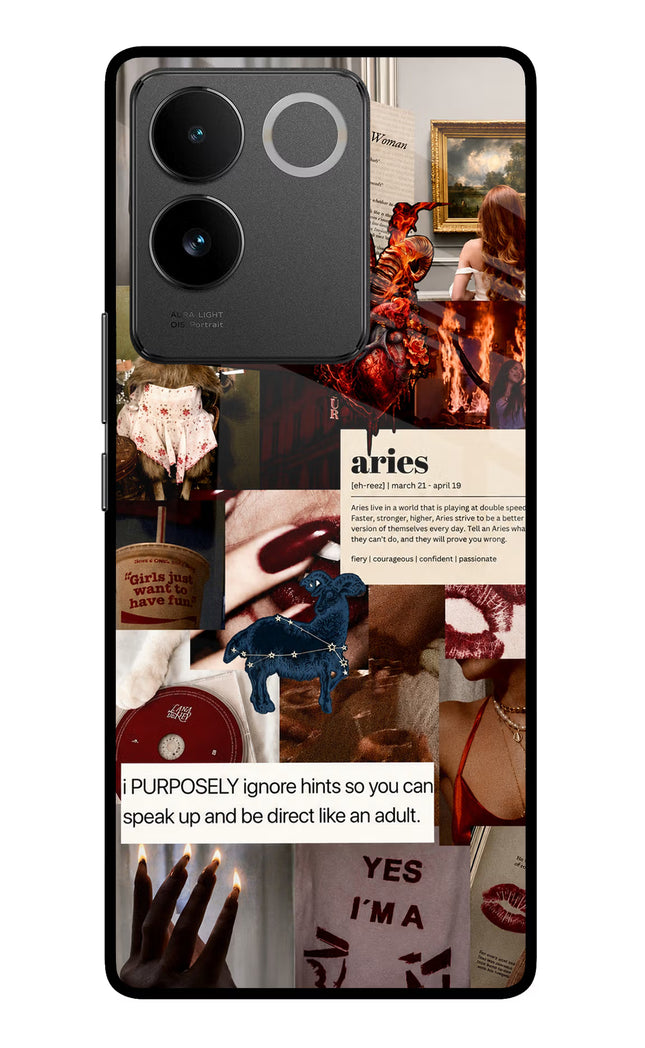 Zodiac Aries Vivo T2 Pro 5G Glass Case
