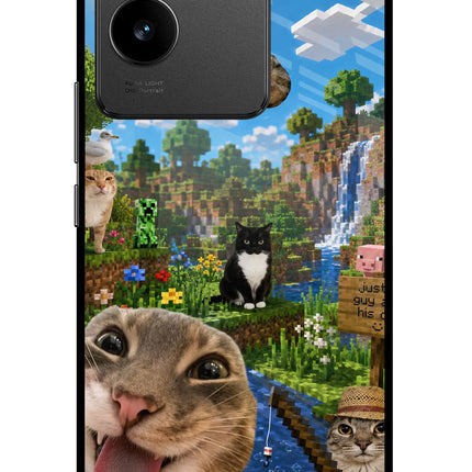 Minecraft Cat Chaos Vivo T2 Pro 5G Glass Case
