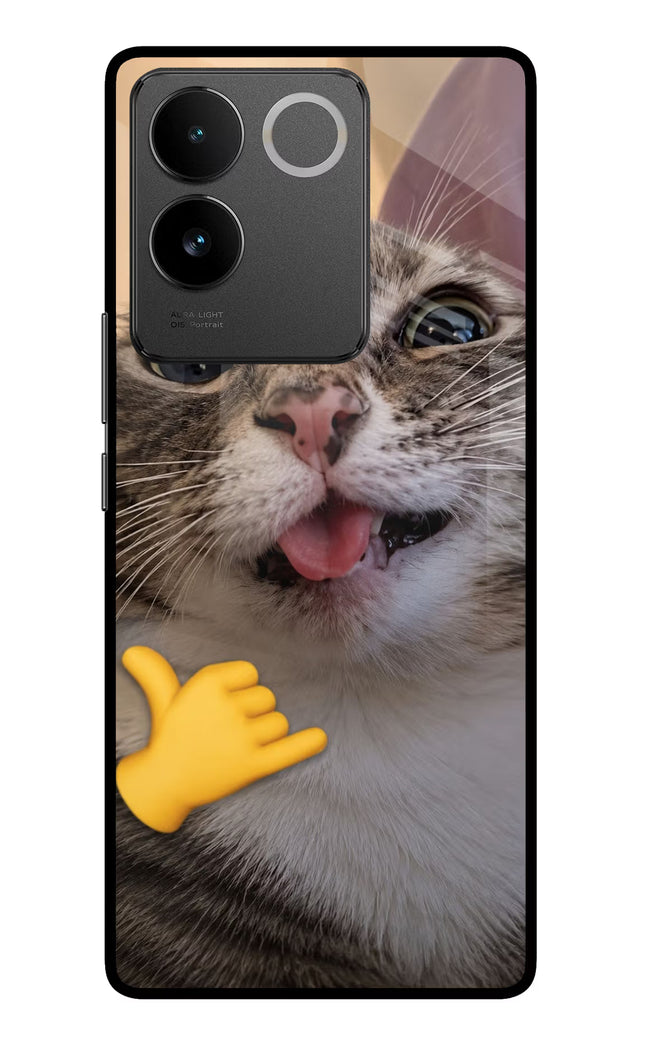 Silly Cat Call Vivo T2 Pro 5G Glass Case